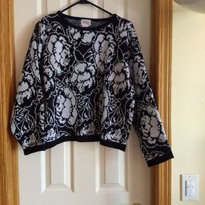 vintage 80s jacquard floral knit crop sweater 🎈HOST PICK🎈